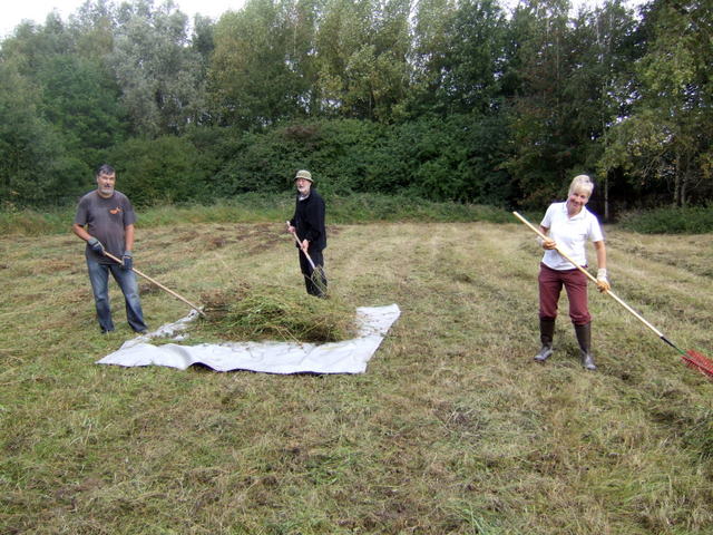 natuurbeheer in de Kleiputten sept 2011 hooi oprapen